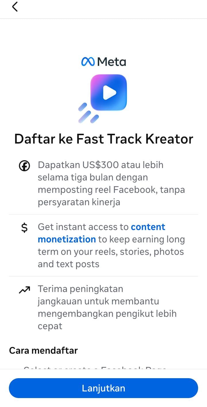 Langkah ke-5: Cara Monetisasi Facebook Beta