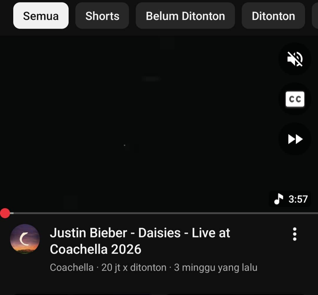 Contoh Algoritma YouTube 2026 mengikuti apa yang tengah viral di sosial media, termasuk Justin Bieber